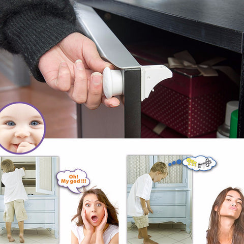 4pcs Invisible Baby Safety Magnetic Cabinet Lock